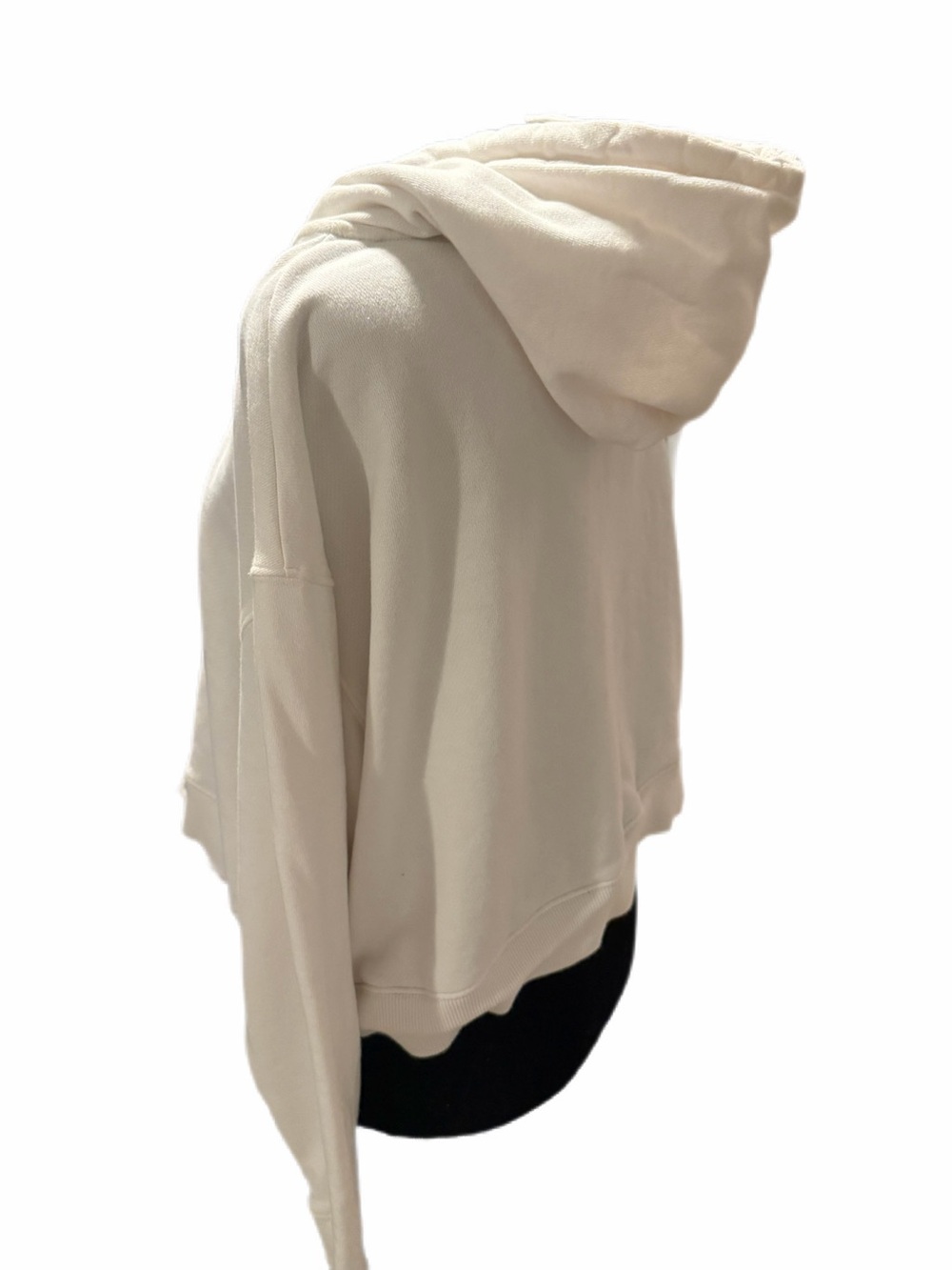 Stella McCartney White Cropped Hooded sweatshirt with black logo on front sz 40 - Picture 9 of 15